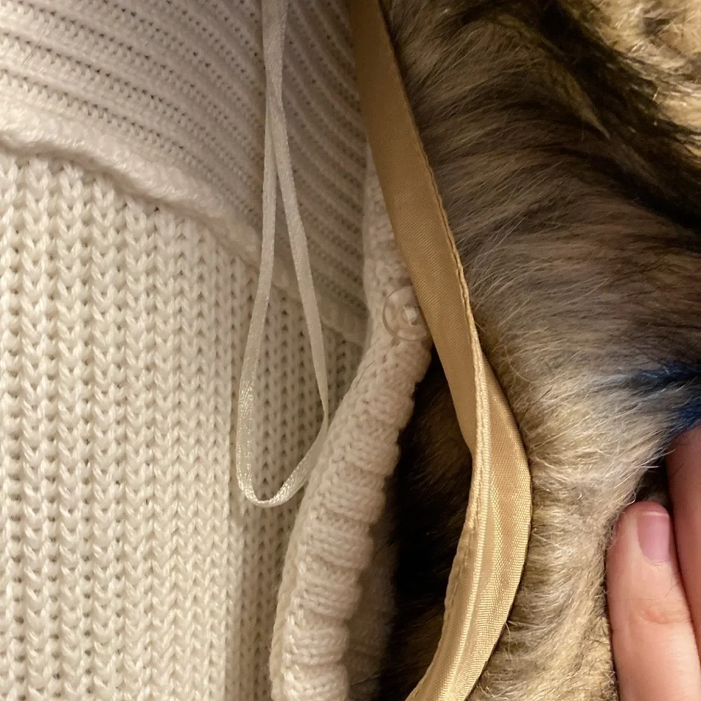 MICHAEL Michael Kors Faux-Fur Buckle/Zip Up Poncho